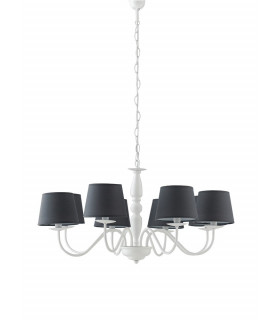 FAVOLA 8 Light Chandeliers with Shades White Fabric 79.3x30cm