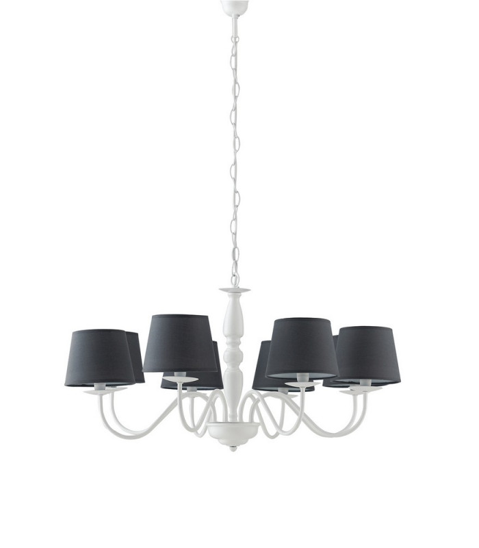 FAVOLA 8 Light Chandeliers with Shades White Fabric 79.3x30cm