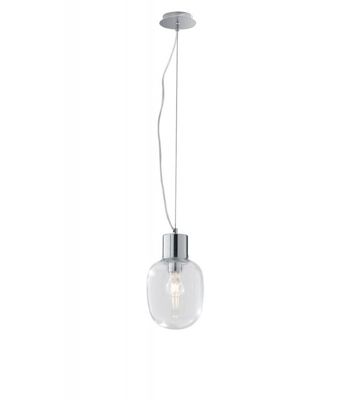 FELLINS Globe Pendant Ceiling Light Chrome 18x22cm