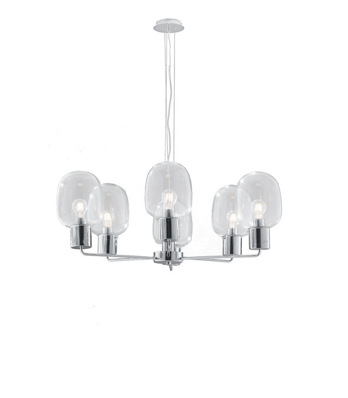 FELLINS 6 Light Multi Arm Pendant Ceiling Light Chrome 98x34.6cm-1