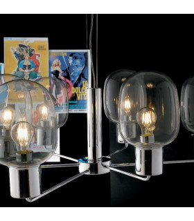 FELLINS 6 Light Multi Arm Pendant Ceiling Light Chrome 98x34.6cm-2