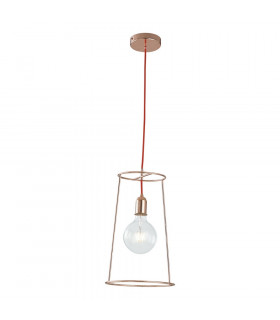 FRIDA Wire Frame Pendant Ceiling Light Pink Gold 25x42.5cm-1