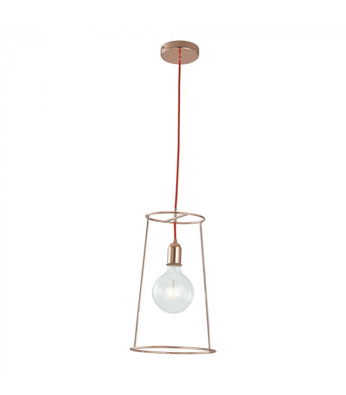 FRIDA Wire Frame Pendant Ceiling Light Pink Gold 25x42.5cm-1