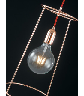 FRIDA Wire Frame Pendant Ceiling Light Pink Gold 25x42.5cm-2
