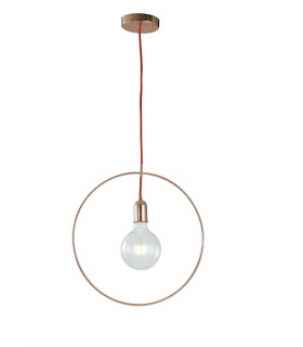 FRIDA Wire Frame Pendant Ceiling Light Pink Gold 40cm