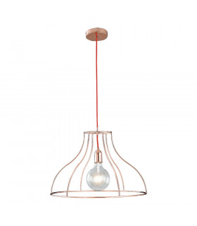 FRIDA Wire Frame Pendant Ceiling Light Pink Gold 50x35.5cm