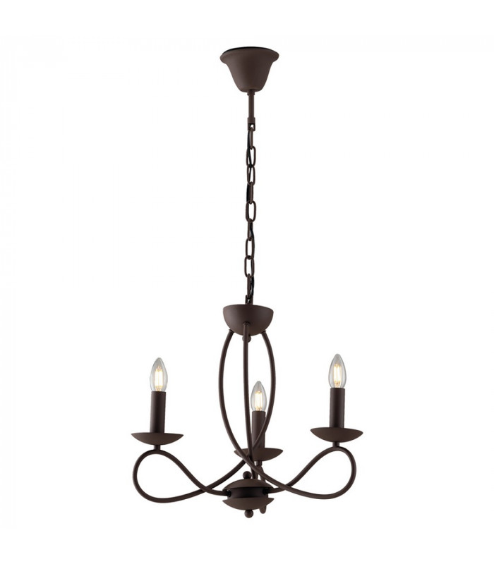 GINEVRA 3 Light Chandeliers Corten 48x43cm
