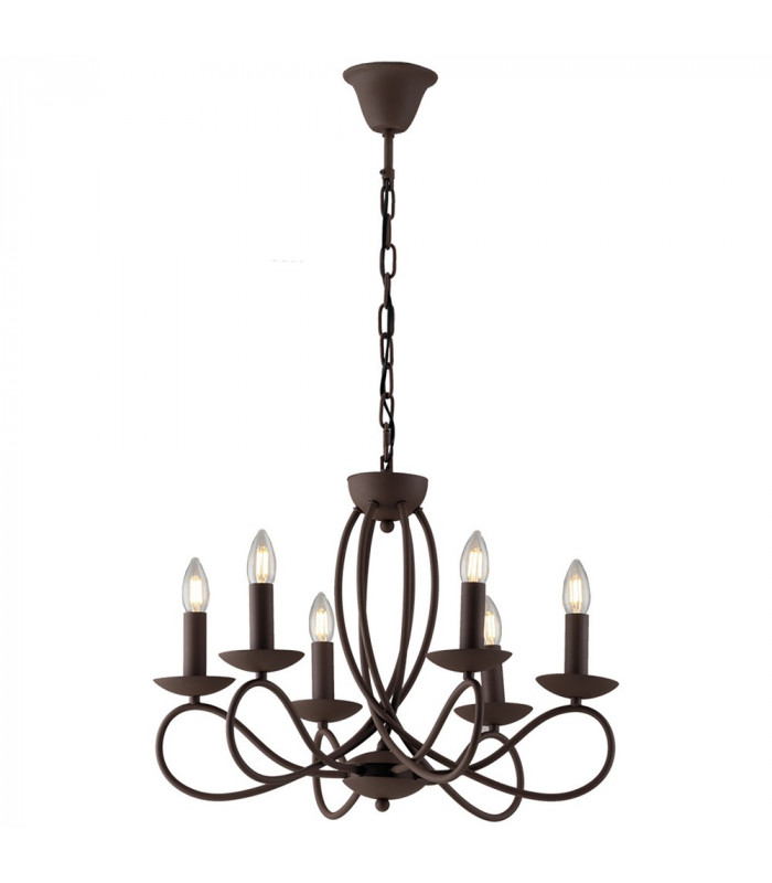 GINEVRA 6 Light Chandeliers Corten 56x42cm-1