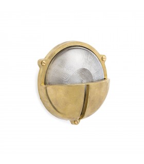 1 Light Outdoor Bulkhead Wall Light Brass IP44 - 2