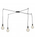 GROOVE 4 Light Cluster Pendant Ceiling Light Black 250cm-1