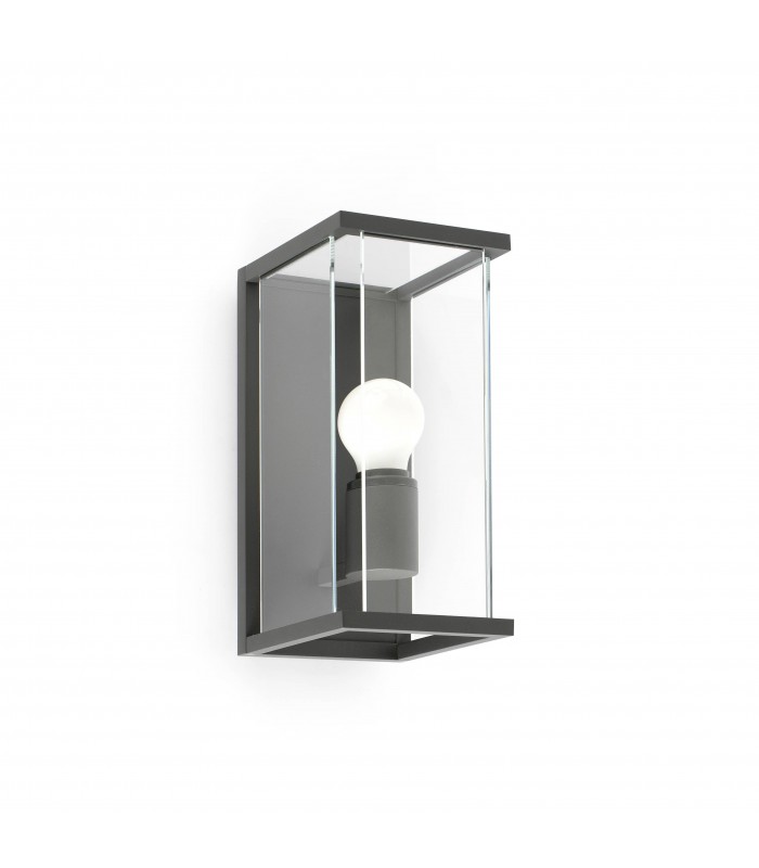 1 Light Outdoor Wall Lantern Dark Grey IP54, E27 - 1