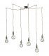 GROOVE 6 Light Cluster Pendant Ceiling Light Copper 250cm