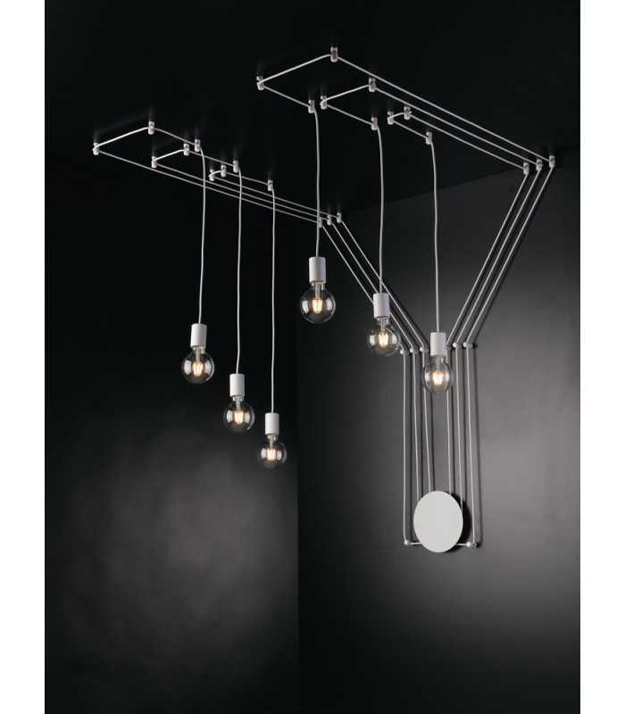 HABITAT 6 Light Cluster Pendant Ceiling Light White 500cm-2