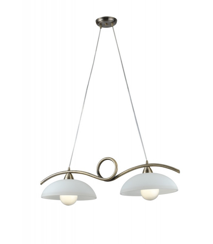 HALLEY 2 Light Straight Bar Pendant Ceiling Light Brown 76x30x24cm-1
