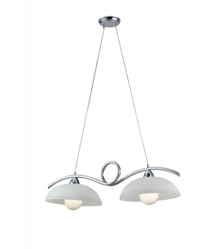 HALLEY 2 Light Straight Bar Pendant Ceiling Light Chrome 76x30x24cm-1