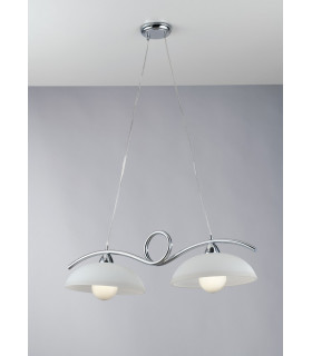 HALLEY 2 Light Straight Bar Pendant Ceiling Light Chrome 76x30x24cm-2