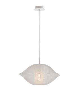 HAREM Wire Frame Pendant Ceiling Light White 40x21cm-1