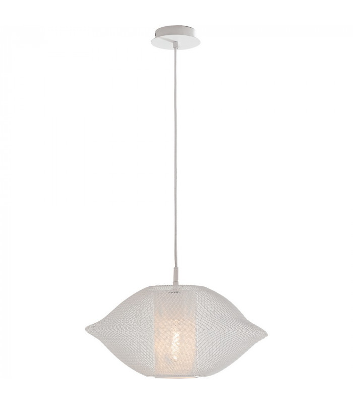 HAREM Wire Frame Pendant Ceiling Light White 40x21cm-1
