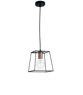 HARLEM Wire Frame Pendant Ceiling Light Black 22x22x18cm