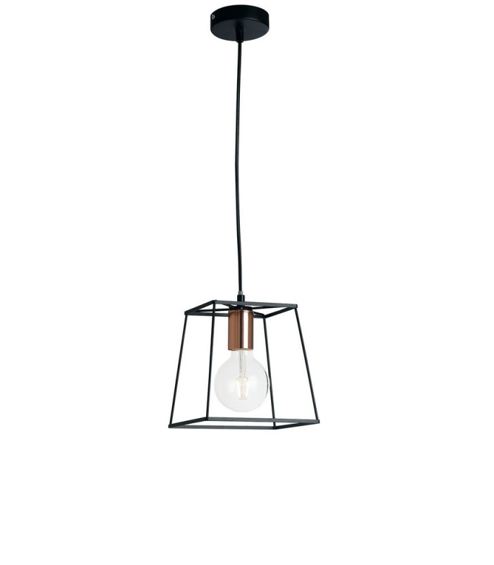 HARLEM Wire Frame Pendant Ceiling Light Black 22x22x18cm