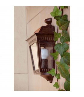 1 Light Outdoor Wall Lantern Rust Brown IP44, E27 - 2