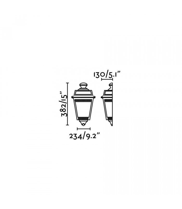 1 Light Outdoor Wall Lantern Rust Brown IP44, E27 - 3
