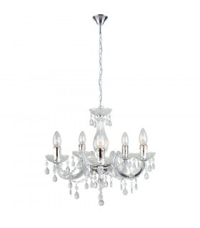 HOUSTON 5 Light Chandeliers Transparent 44x42cm