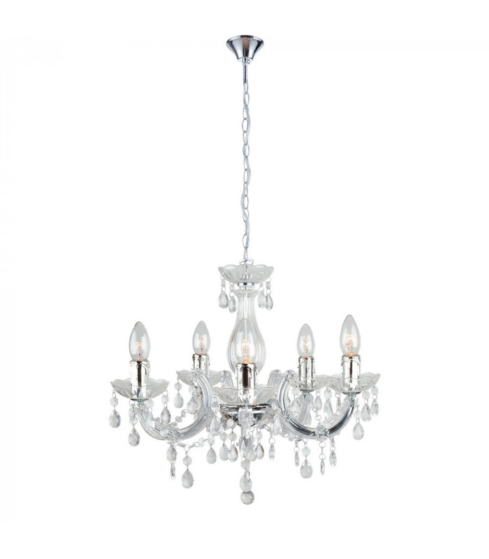 HOUSTON 5 Light Chandeliers Transparent 44x42cm