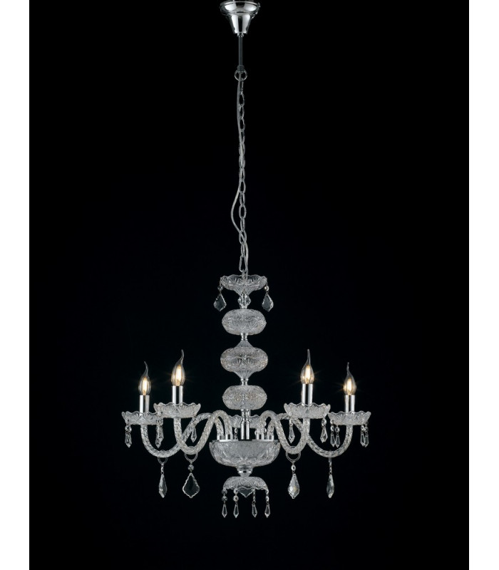INCANTO 5 Light Chandeliers Chrome Crystal 69x79cm-1