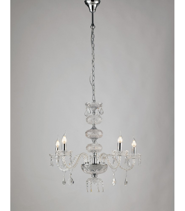 INCANTO 5 Light Chandeliers Chrome Crystal 69x79cm-3
