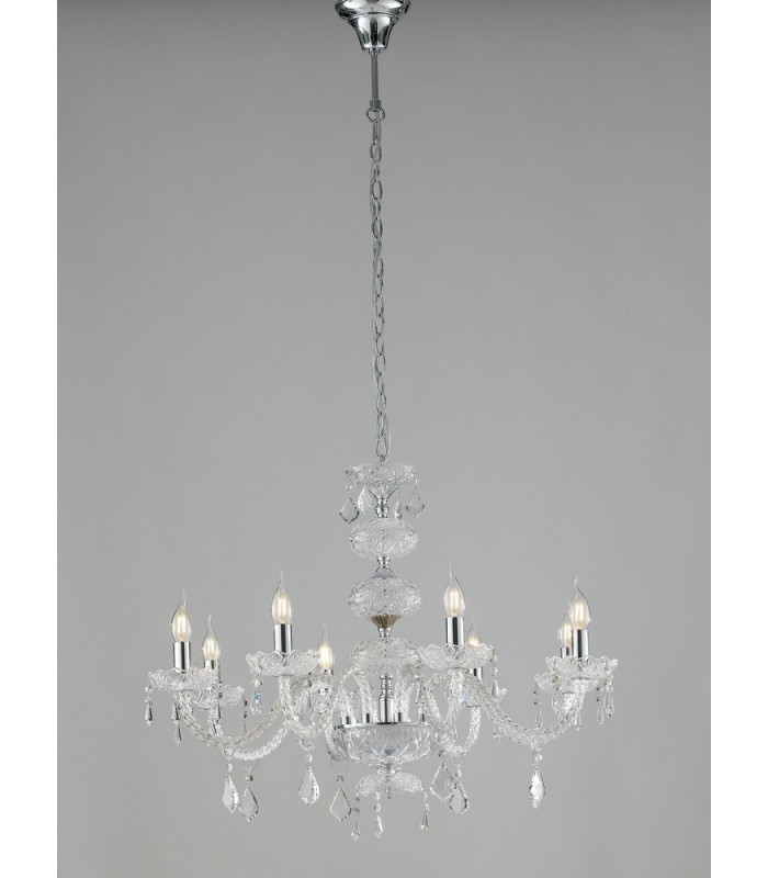 INCANTO 8 Light Chandeliers Chrome Crystal 83x79cm-1