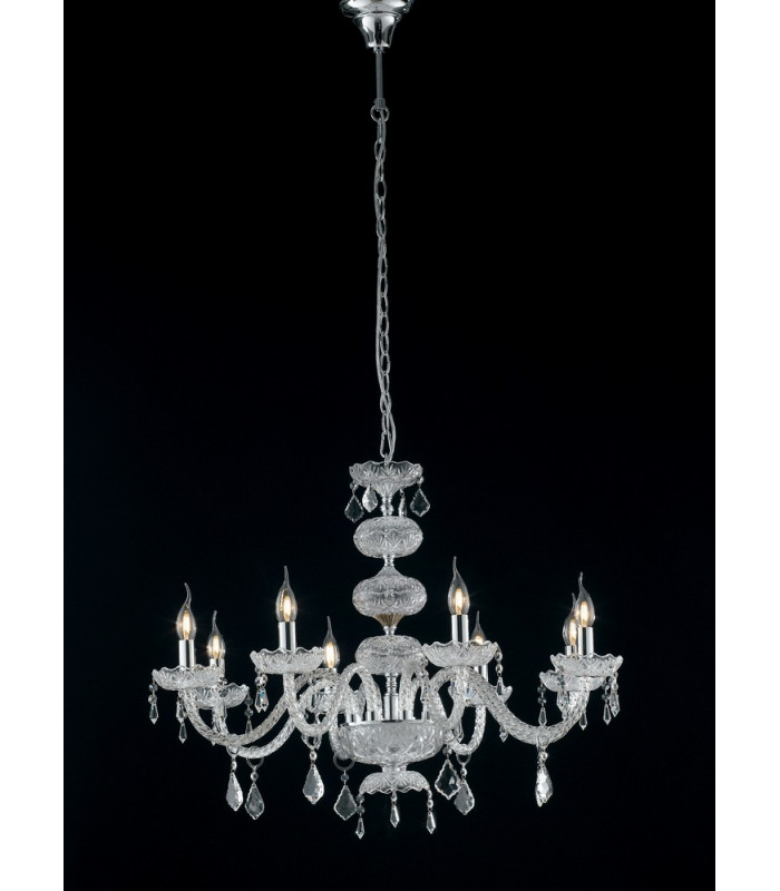INCANTO 8 Light Chandeliers Chrome Crystal 83x79cm-2