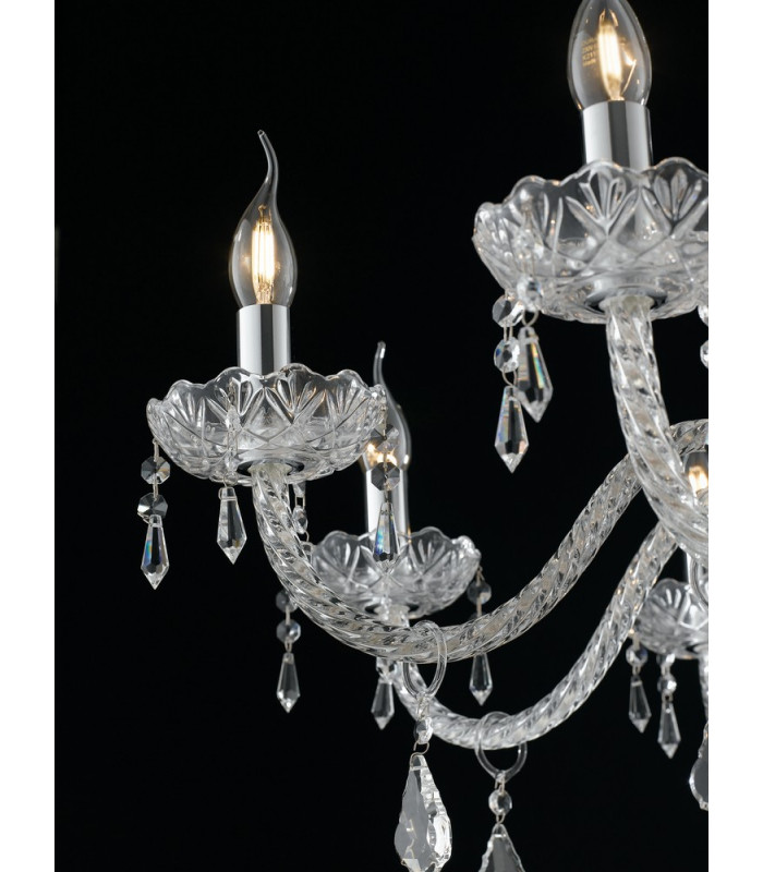 INCANTO 8 Light Chandeliers Chrome Crystal 83x79cm-3