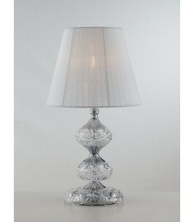 INCANTO Table Lamp with Round Tapered Shade Chrome Crystal 25x46cm-1