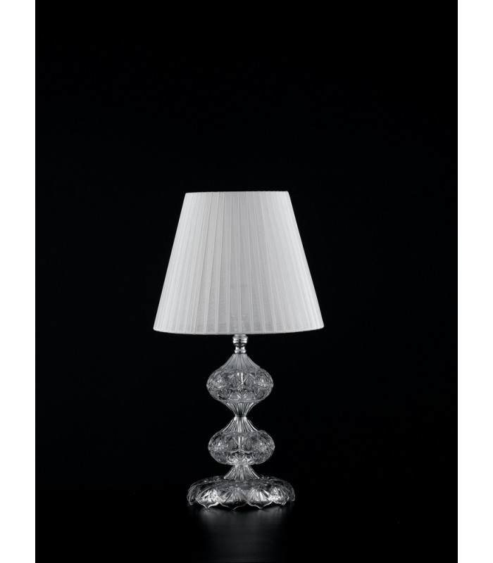 INCANTO Table Lamp with Round Tapered Shade Chrome Crystal 25x46cm-2