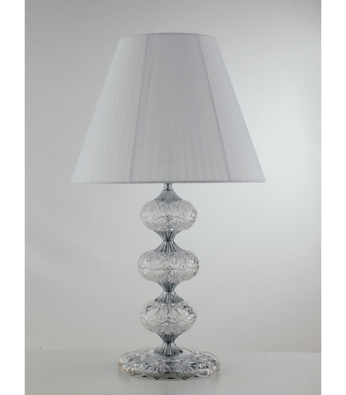 INCANTO Table Lamp with Round Tapered Shade Chrome Crystal 40x68cm-1