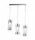 JIVE 3 Light Straight Bar Pendant Ceiling Light Chrome Crystal 60x12x24.7cm