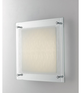 JOYCE LED Patterned Glass Flush Ceiling Light White 1500lm 4000K 35x35cm-2