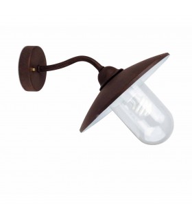 1 Light Outdoor Fisherman Dome Wall Light Rust Brown IP44, E27 - 1