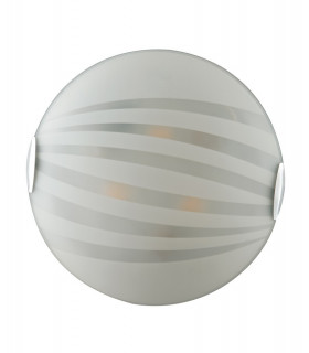 KUNA 3 Light Patterned Glass Flush Ceiling Light White 40cm-1