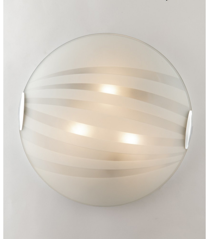 KUNA 3 Light Patterned Glass Flush Ceiling Light White 40cm-2