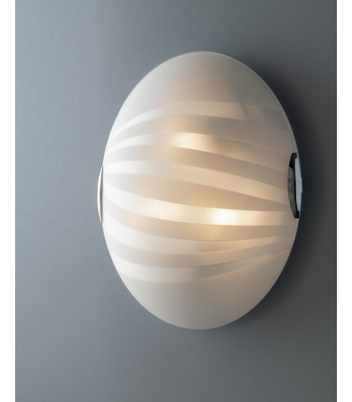 KUNA 3 Light Patterned Glass Flush Ceiling Light White 40cm-4