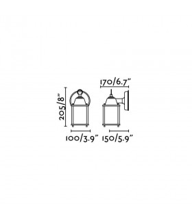 1 Light Outdoor Wall Lantern Rust Brown, E27 - 2