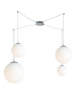 LAMPD 4 Light Cluster Pendant Ceiling Light White 250cm-1