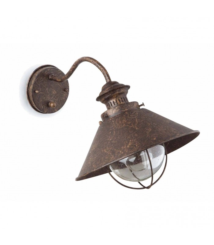 1 Light Outdoor Dome Wall Light Rust Brown, E27 - 1