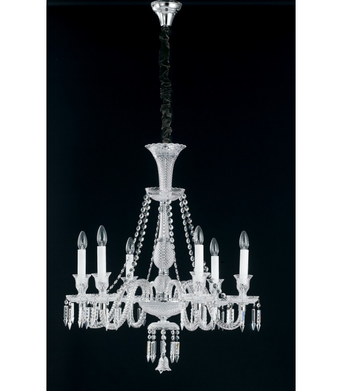 LOUVRE 6 Light Chandeliers Chrome 74x72cm