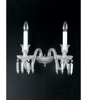 LOUVRE Twin 2 Light Candle Wall Light Chrome 38x38cm