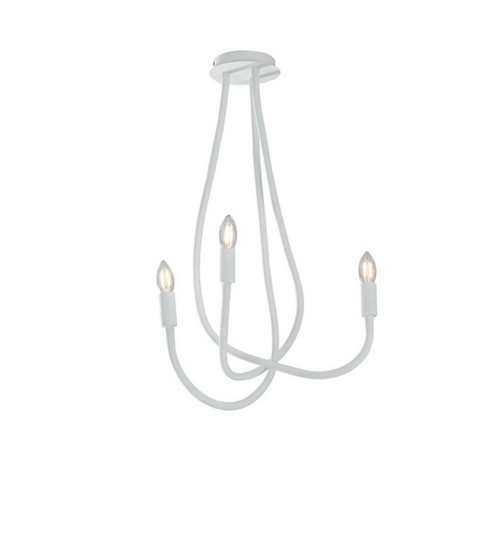 LOVER 3 Light Multi Arm Semi Flush Ceiling light White 100x120cm