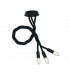 LOVER 3 Light Multi Arm Semi Flush Ceiling light Black 100x120cm