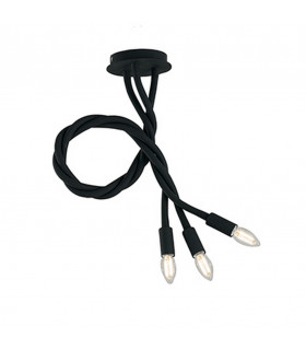LOVER 3 Light Multi Arm Semi Flush Ceiling light Black 100x120cm
